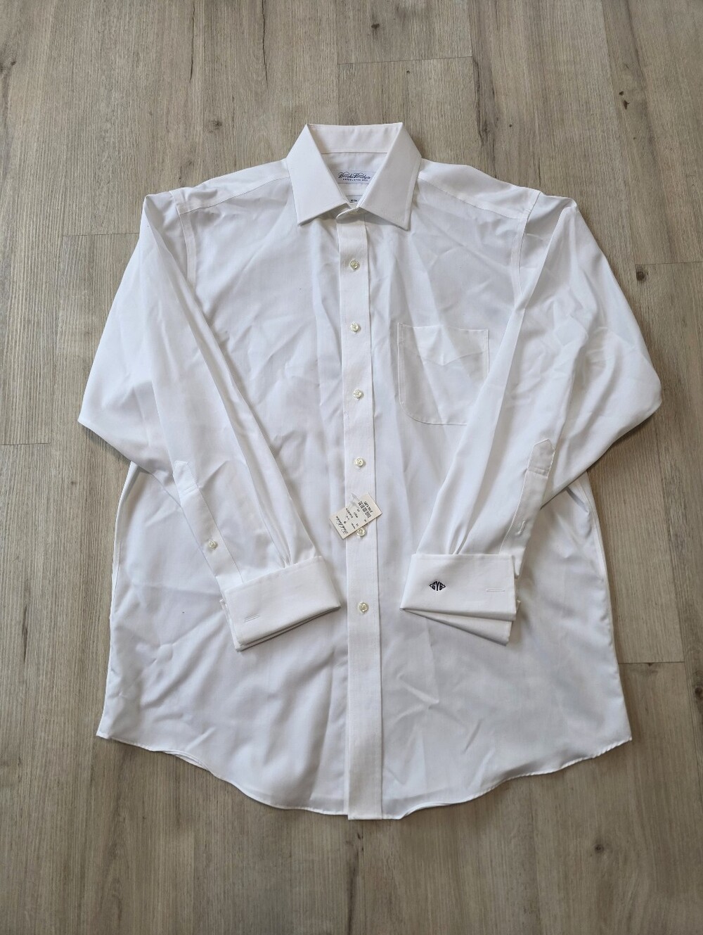 Brooks Brothers Men's Button Front French Cuffs Shirt Size 16-34 White